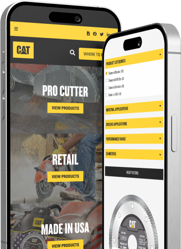 Screenshot of Cat Diamond Tools Responsive Website on iPhone